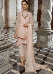 Merakish Luxury Chiffon Embroidered'23 - ST23-MK7 Candle Peach