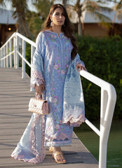 Farah Talib Aziz Luxury Lawn'22 - SANTORINI BLUE - 15