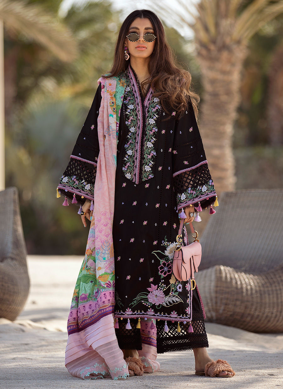 Farah Talib Aziz Luxury Lawn'22 - BERMUDA BLACK - 07