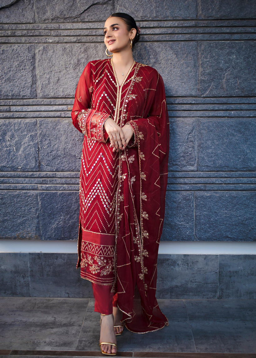 Merakish Luxury Chiffon Embroidered'23 - ST23-MK7 Sola Singhar