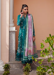 Wes by Farah Talib Embroidered Lawn Suits Unstitched 3 Piece FTA25WL FTA-04 Eileen Emerald - Luxury Collection