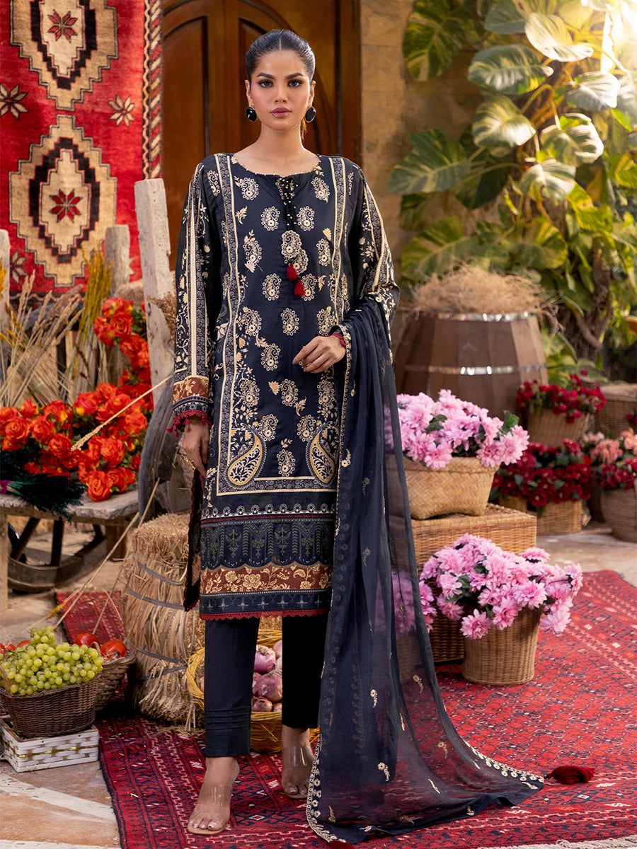 Izel by Salitex Embroidered Suits Unstitched 3 Piece SUNW6PE007UT - Fall Collection