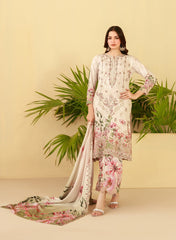 Tawakkal Fabrics Embroidered Staple Digital Print Suits Unstitched 3 Piece (Cutwork Dupatta) - D-4429 - Farda