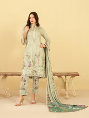 Tawakkal Fabrics Embroidered Staple Digital Print Suits Unstitched 3 Piece (Cutwork Dupatta) - D-4431 - Farda