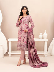 Tawakkal Fabrics Embroidered Staple Digital Print Suits Unstitched 3 Piece (Cutwork Dupatta) - D-4510 - Misbah