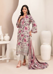 Tawakkal Fabrics Embroidered Staple Digital Print Suits Unstitched 3 Piece (Cutwork Dupatta) - D-4511 - Misbah