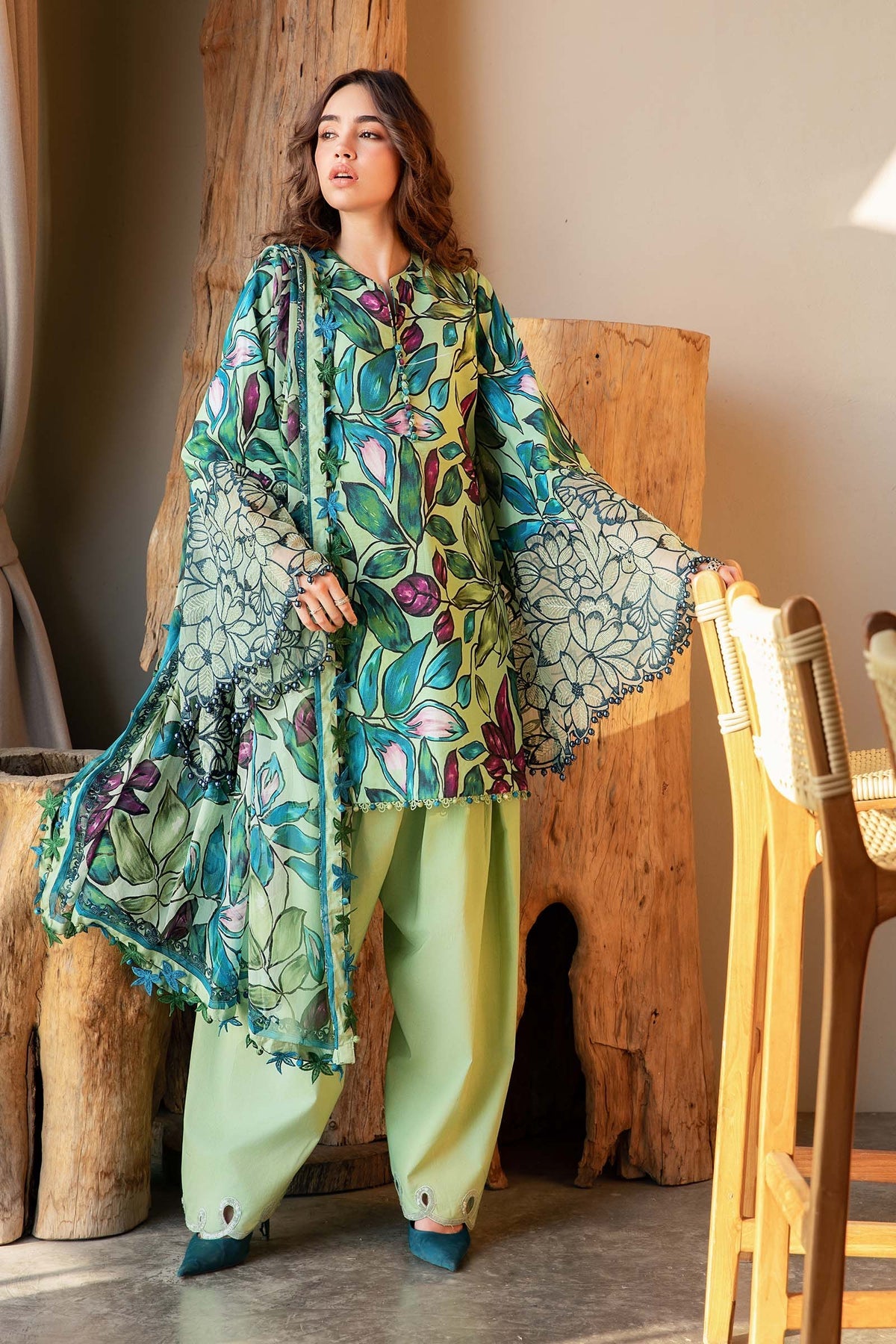 M Prints by Maria B Embroidered Suits Unstitched 3 Piece MB25MP 5B - Summer Collection