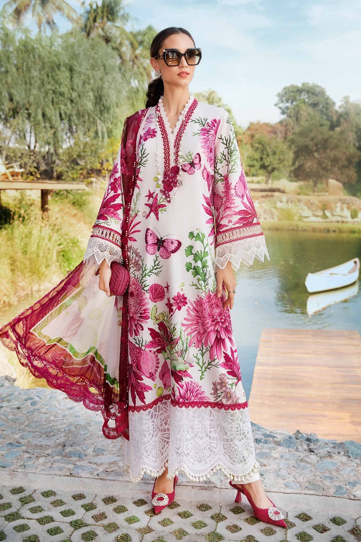 M Prints by Maria B Embroidered Suits Unstitched 3 Piece MB25MP 10A - Summer Collection