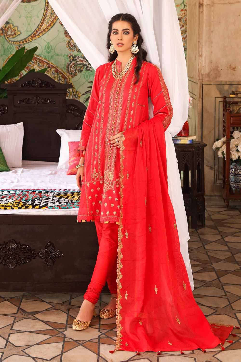 Gul Ahmed Festive Issue Embroidered Lawn Suits Unstitched 3 Piece GA21EA 12258 - Festive Collection
