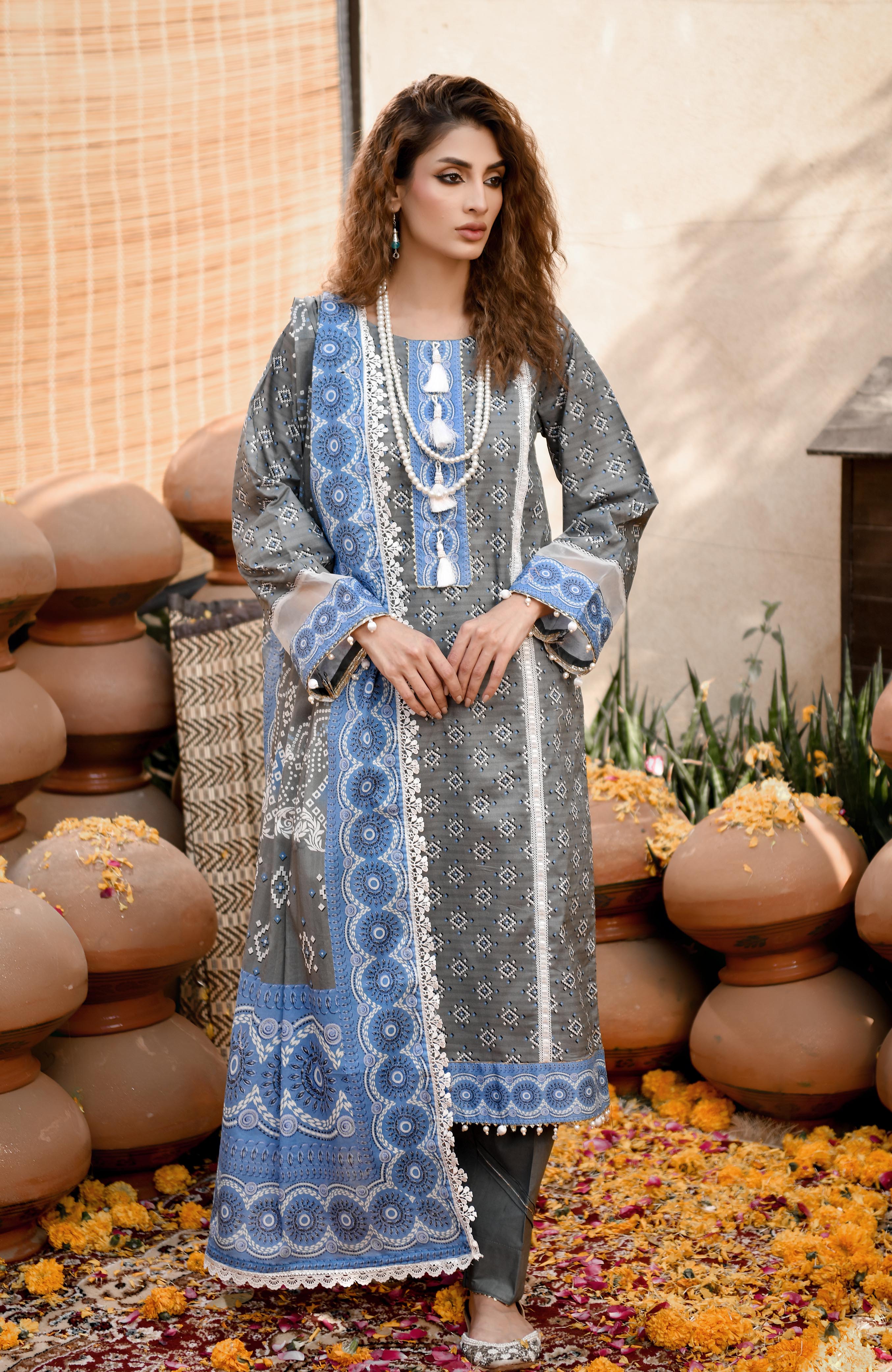Monsoon Chunri By Al Zohaib Printed Lawn Suit Unstitched 3 Piece MSH-25-10- Summer Collection