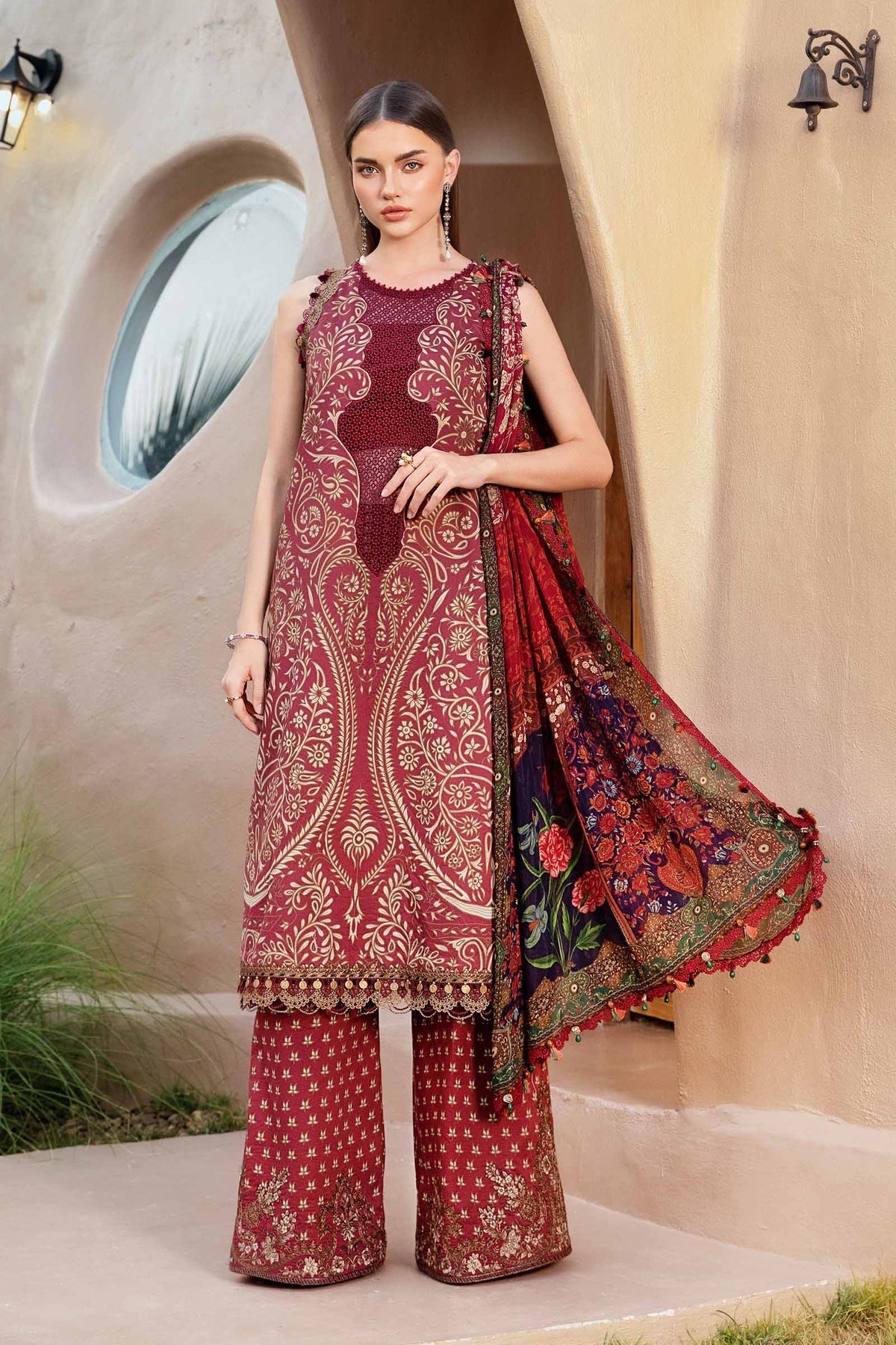 M Prints by Maria B Embroidered Suits Unstitched 3 Piece MB25MP 12A - Summer Collection