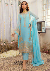 Merakish Luxury Chiffon Embroidered'23 - ST23-MK Sky Blue