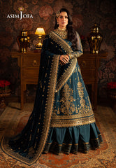 Makhmal By Asim Jofa Embroidered Chiffon Unstitched Suit 3 Piece AJ23MK AJMM-07 - Wedding Collection