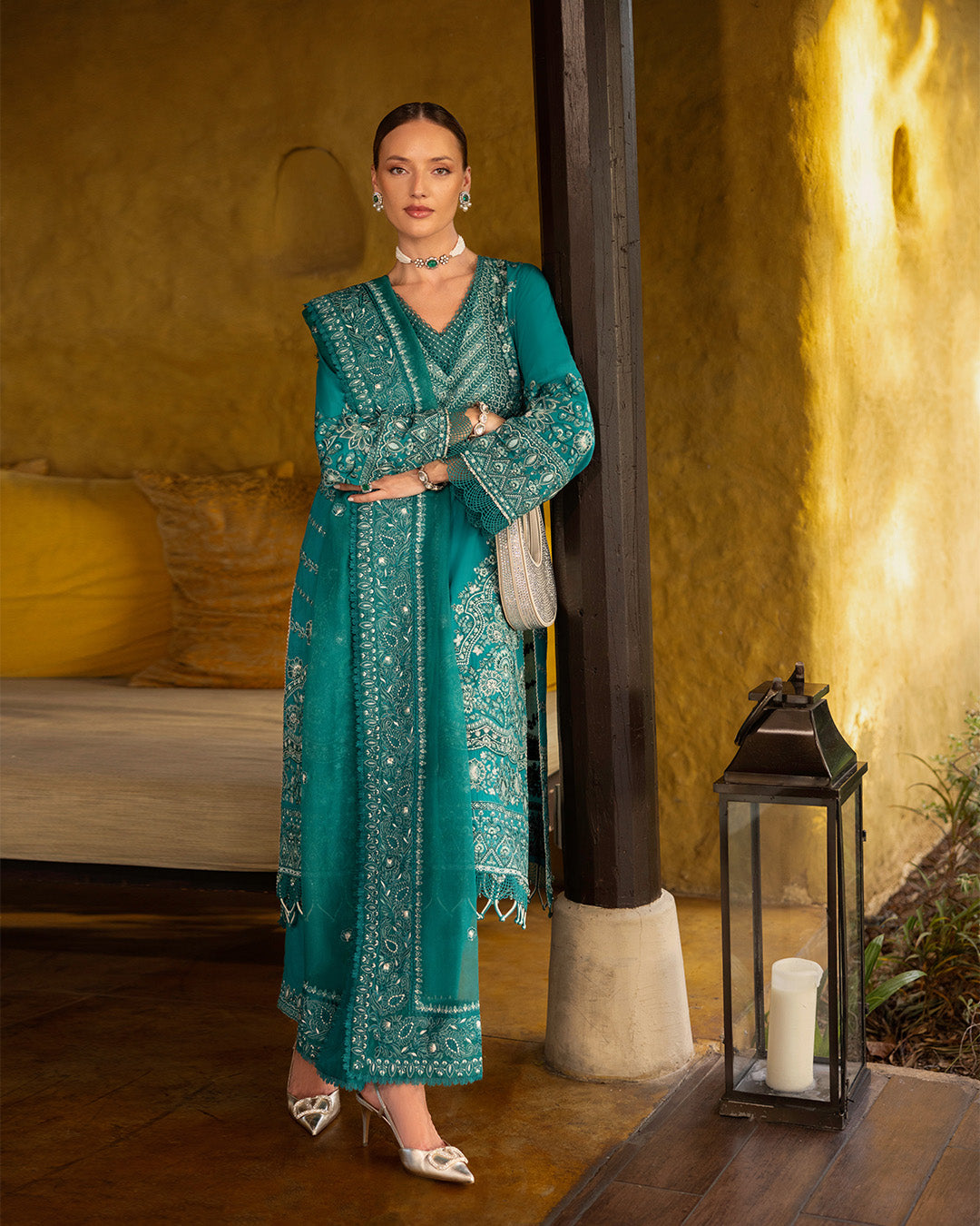 Faiza Saqlain Luxury Embroidered Lawn Suits Unstitched 3 Piece - Calla - Luxury Lawn Collection-