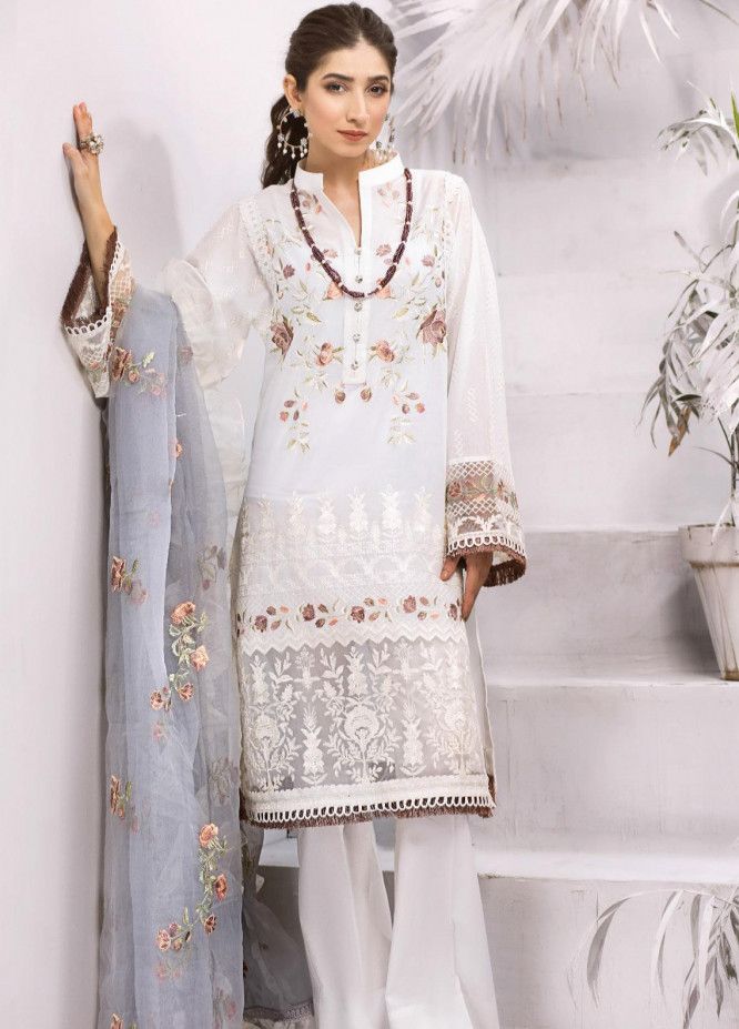 Iznik Embroidered Lawn Suits Unstitched 3 Piece IZ25FE AQRAM-01 - Summer Collection