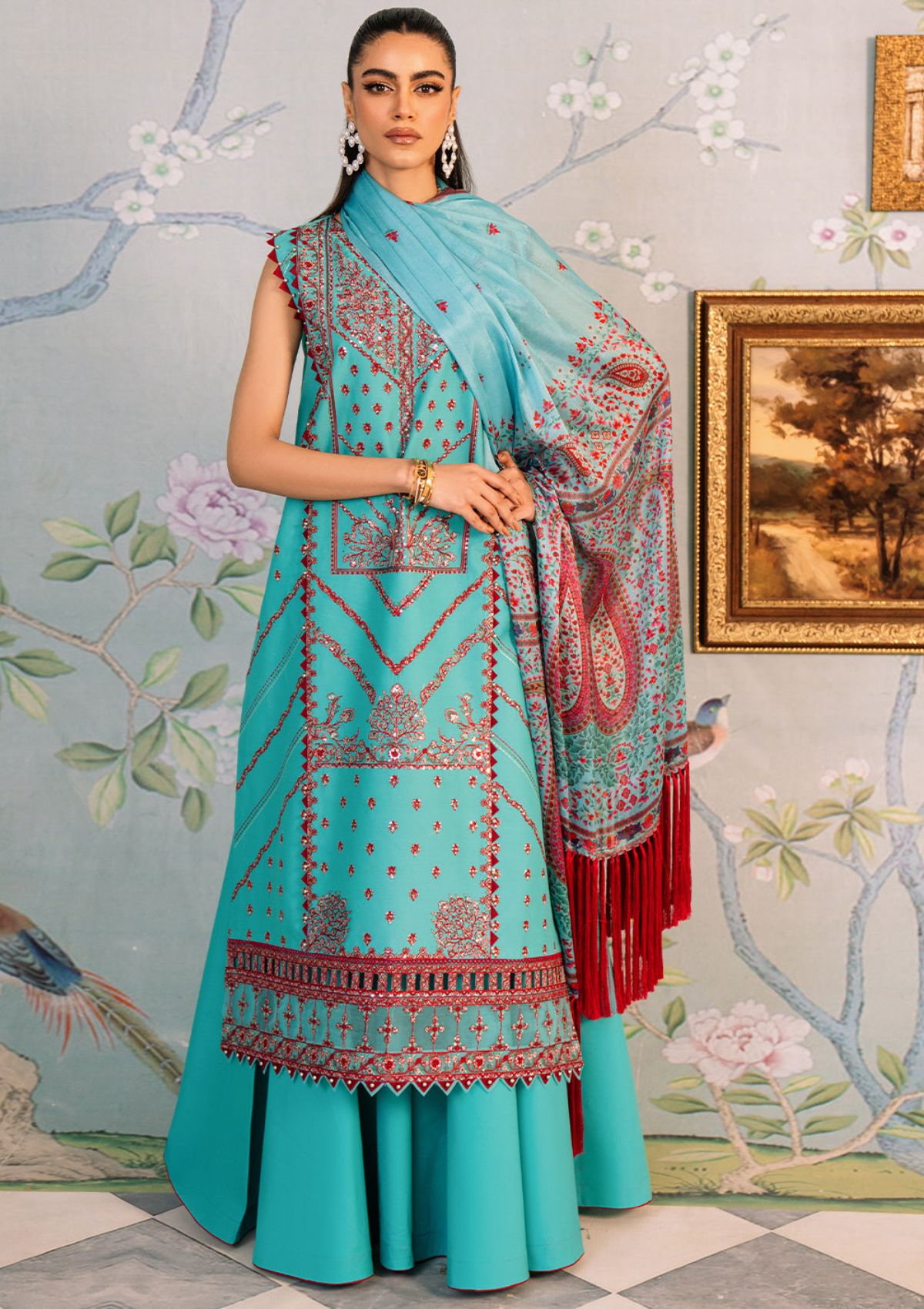 Bin Ilyas Embroidered Lawn Suits Unstitched 3 Piece BILH 204-B - Summer Collection