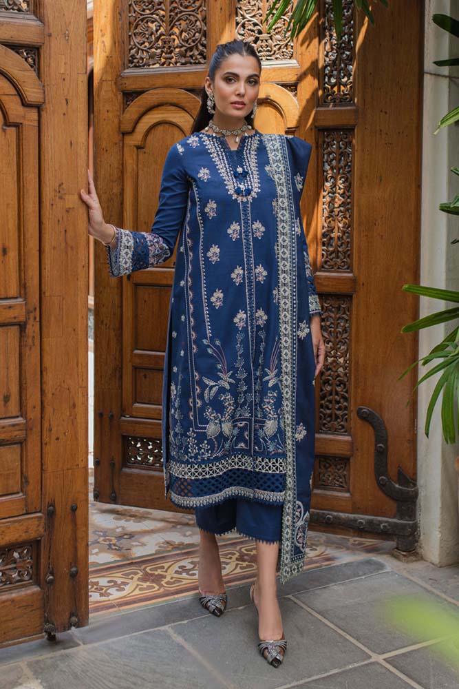 Qalamkar Embroidered Khaddar Suits Unstitched 3 Piece QLM23LW SC-05 Romina - Luxury Winter Collection