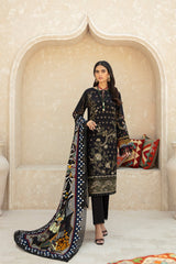 Farasha Luxury Linen Embroidered Collection - Raven
