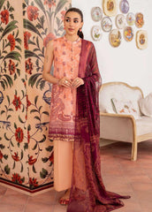 Cross Stitch Embroidered Lawn Suits Unstitched 3 Piece CS23EL 24 Vibrant Fleck - Eid Collection-