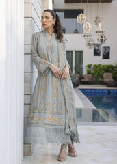 Merakish By Shahzeb Textiles Embroidered Chiffon Suits Unstitched 3 Piece ST24MK MR-C-V10- Spanish Gray
