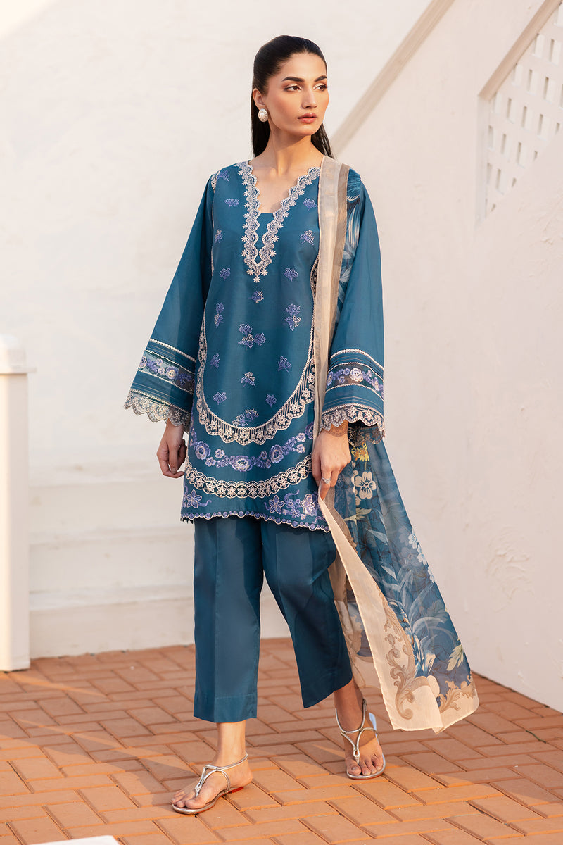 Baroque Embroidered Lawn Suits Unstitched 3 Piece BQ25EL- UF-4148 - Summer Collection