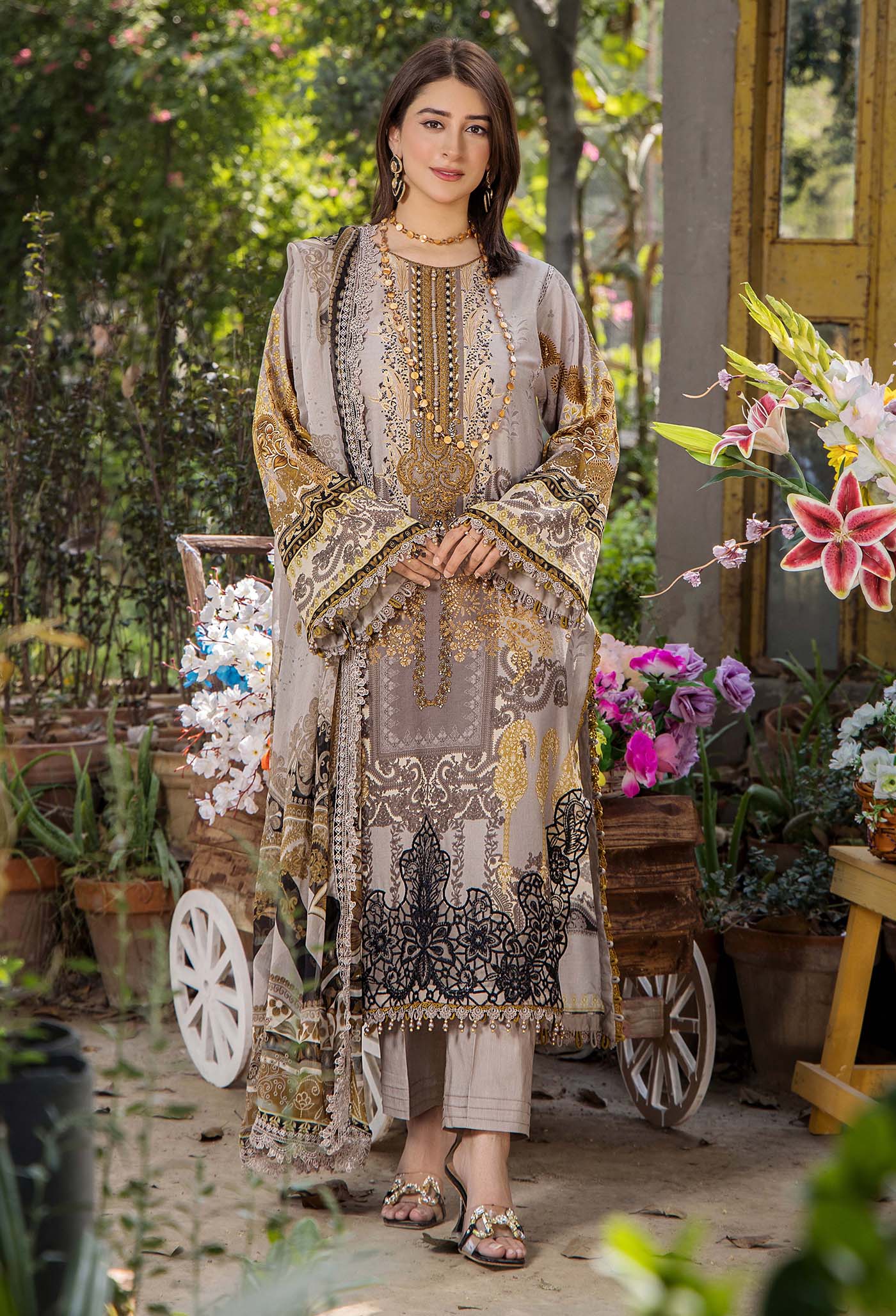 Jasmine by Adan Libas Luxury Lawn Embroidered 3PC Un-Stitched Suits - JAL25-09