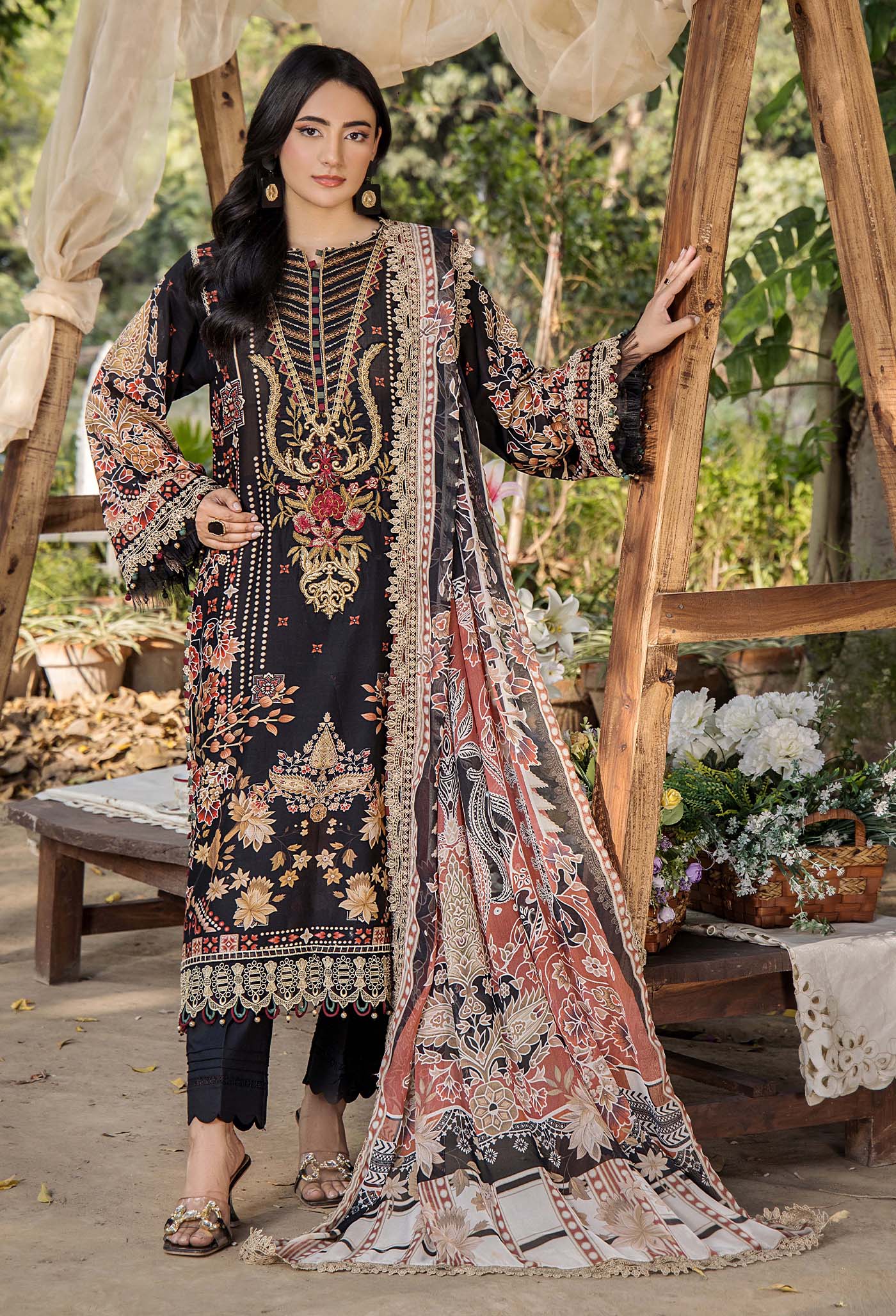 Jasmine by Adan Libas Luxury Lawn Embroidered 3PC Un-Stitched Suits - JAL25-06