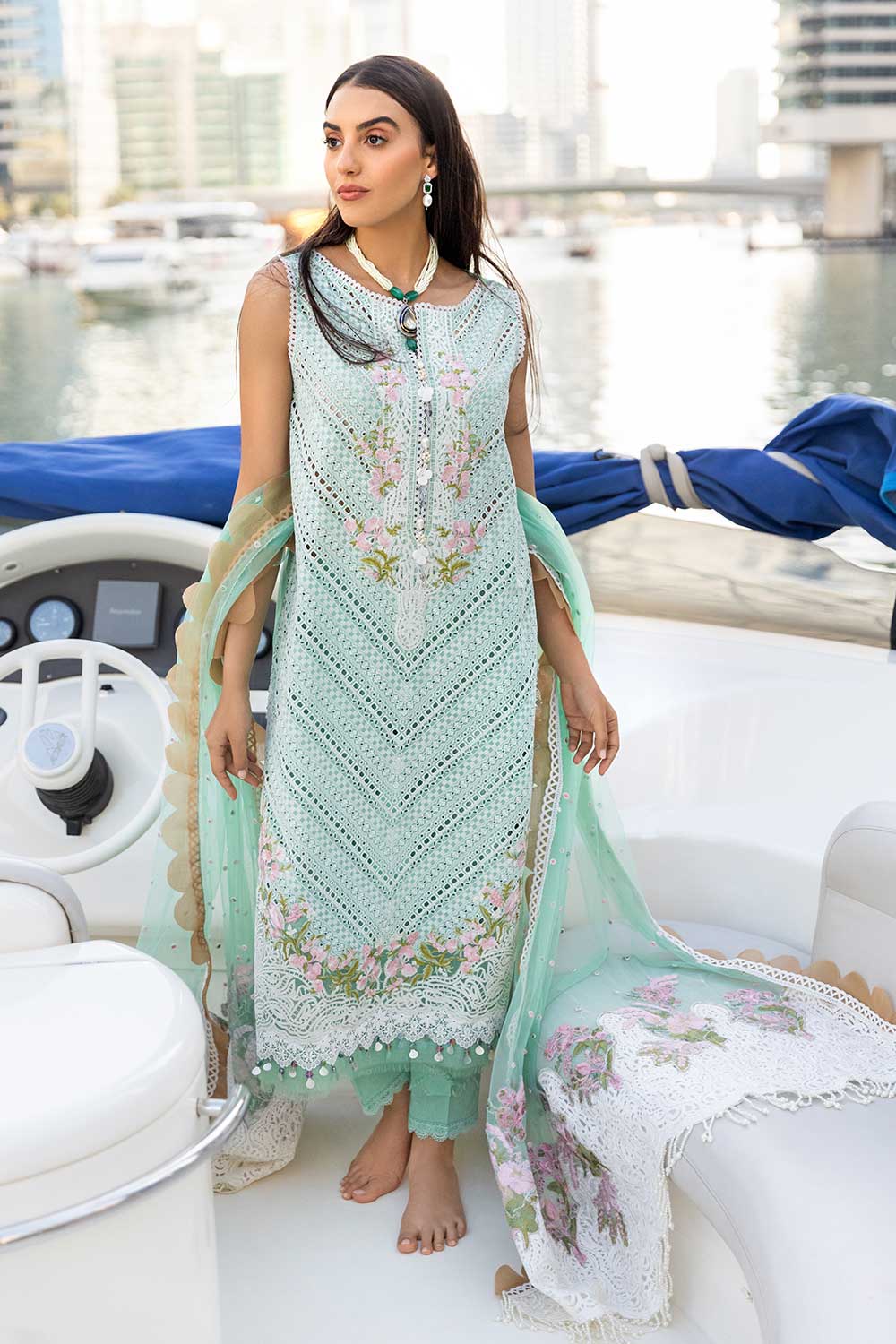 Sobia Nazir Embroidered Lawn Suits Unstitched 3 Piece SN22LL 3B - Luxury Summer Collection