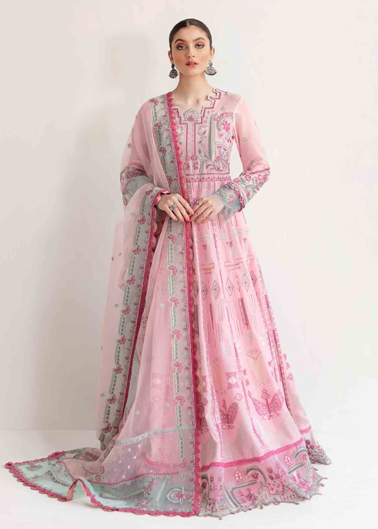 Republic WomensWear Embroidered Lawn Suits Unstitched 3 Piece RW21S Mahra B - Luxury Collection
