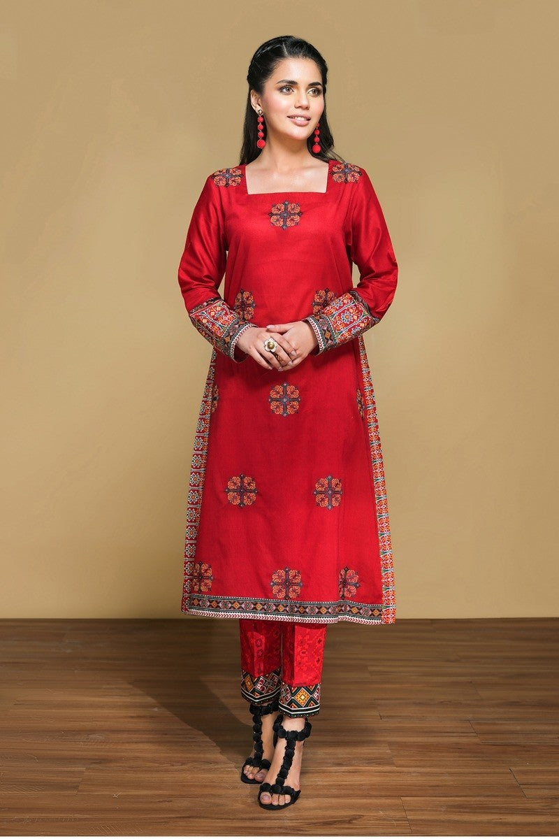 42001314-Embroidered Super Fine Lawn & Cambric-2PC