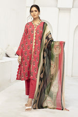 42001532-Gold Printed Modal, Voil & Cambric-3PC