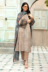42001606-Embroidered Printed Super Fine Lawn & Voil -2PC
