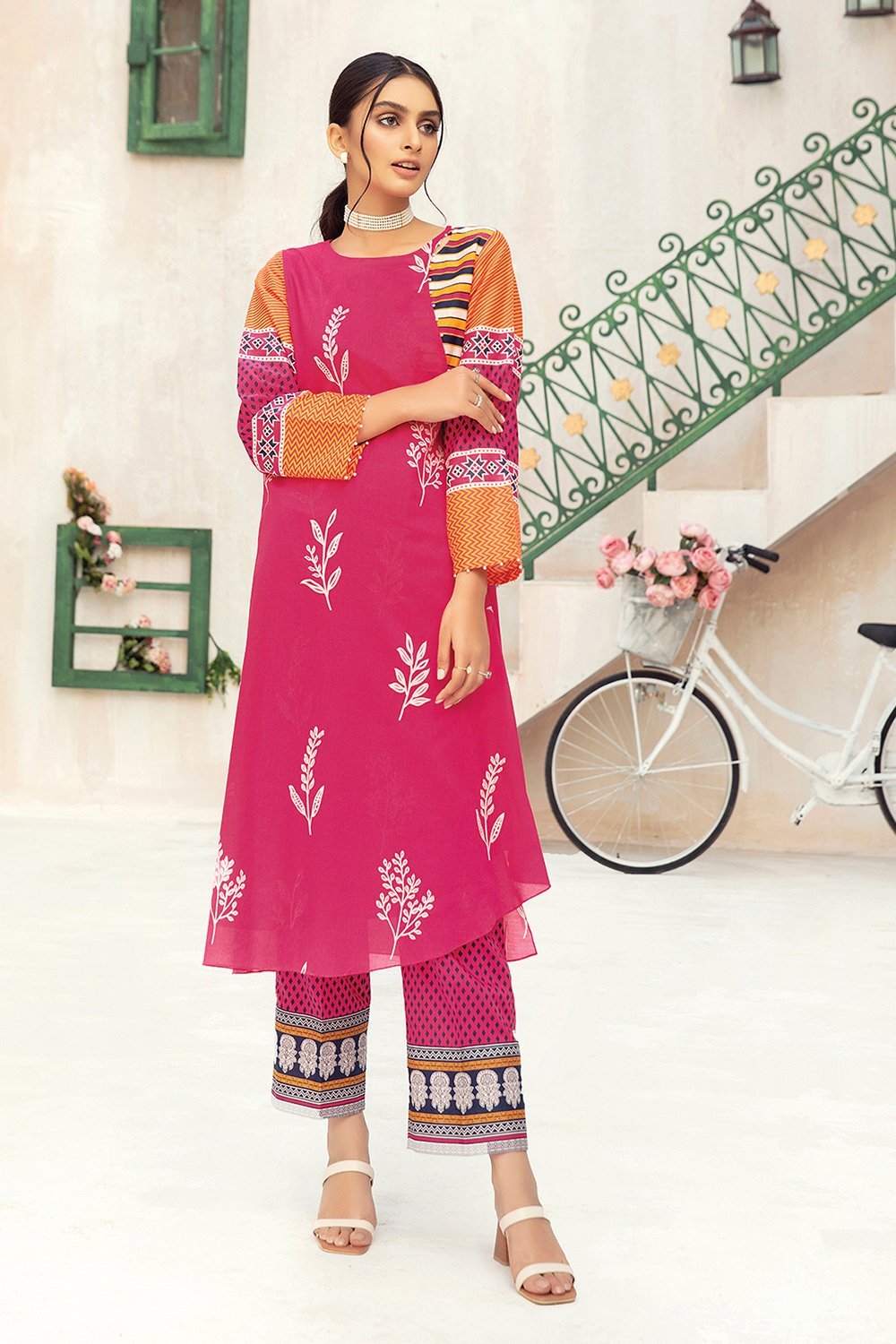 42101011-Printed Super Fine Lawn & Cambric-2PC