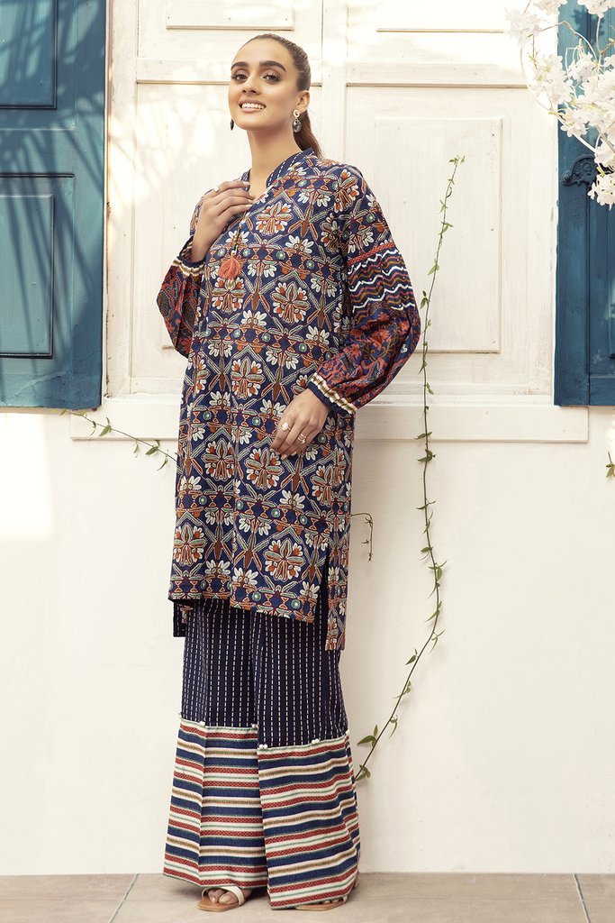 42101013-Printed Super Fine Lawn & Cambric-2PC