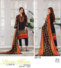 Erum Misha Printed Linen Collection - 01