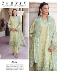 Zebtan - Zeenat Luxury Lawn Embroidered Collection - ZL-02