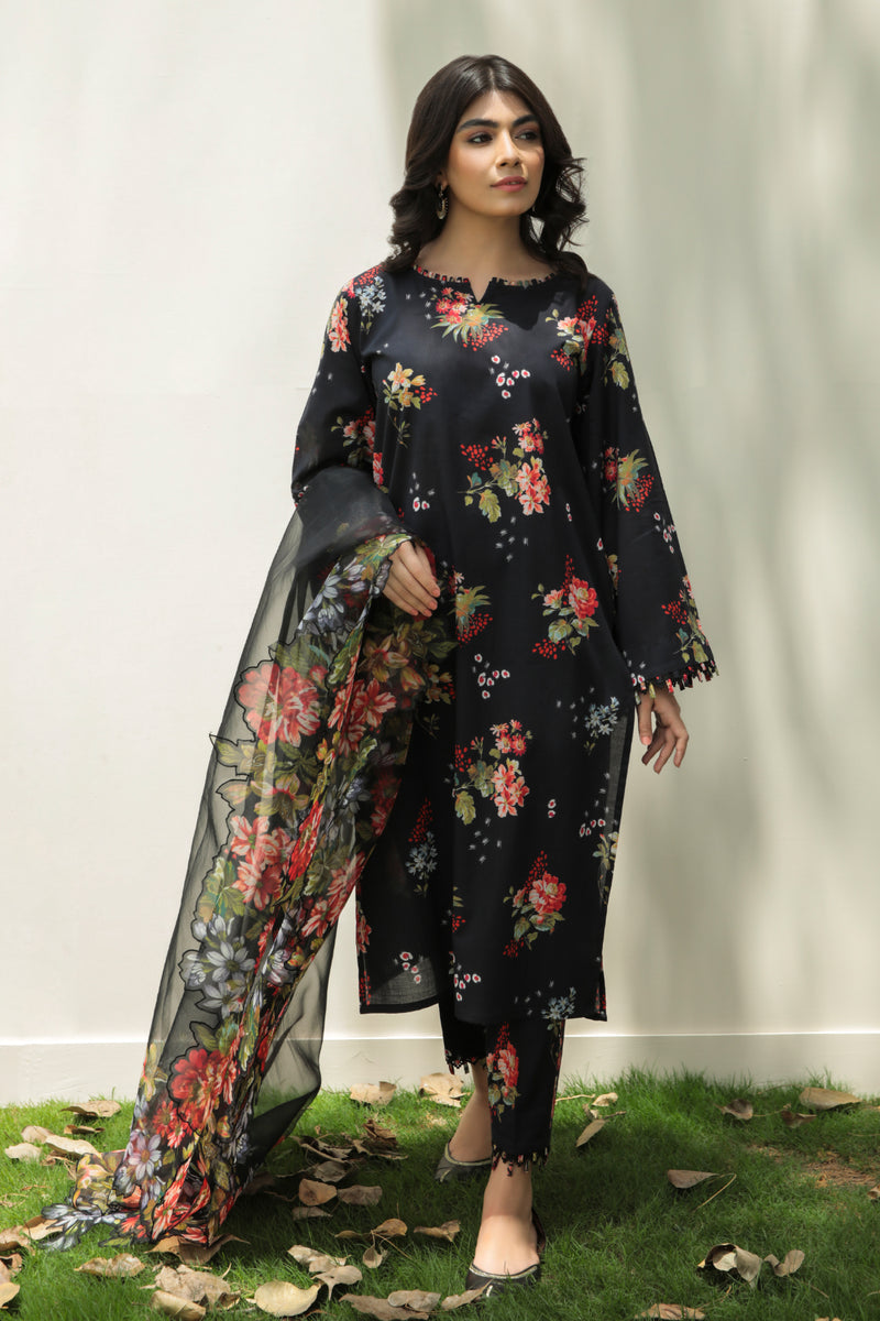Baroque Embroidered Lawn Suits Unstitched 3 Piece BQ25EL- UF-208- Summer Collection