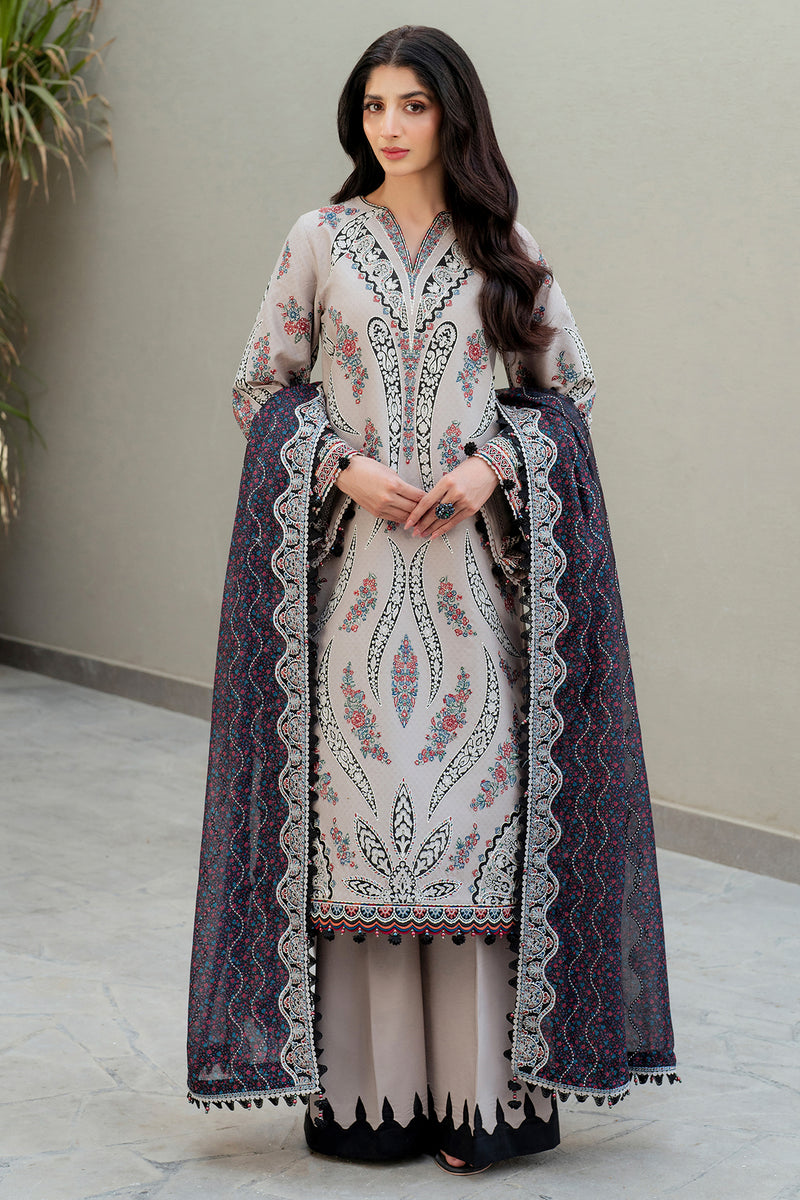 Shahkaar by Jazmin Embroidered Lawn Suits Unstitched 3 Piece JZ25SK SL25-D7 - Summer Collection