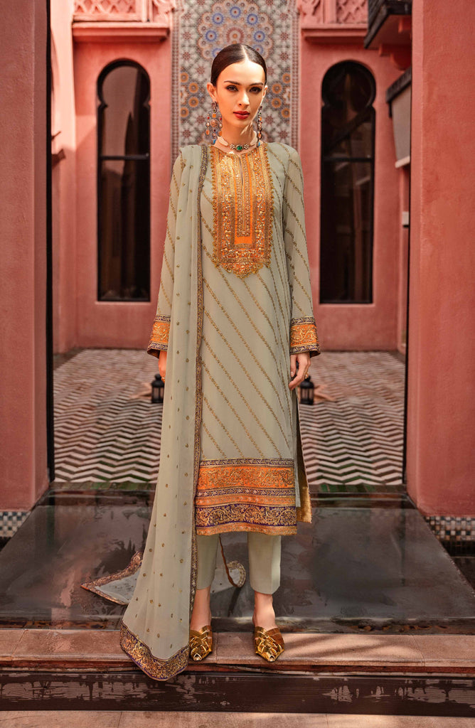 Maryum N Maria - Freesia Luxury Formals Embroidered Chiffon Suit Unstitched 3 Piece FRE24L Catalina FW23511 - Formals Collection