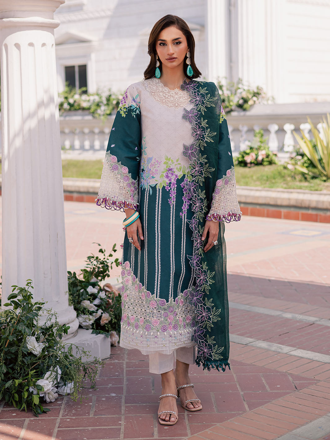 Ivy Bloom by Parishay Embroidered Lawn Suit Unstitched 3 Piece PR25IB IVY-01 - Summer Collection