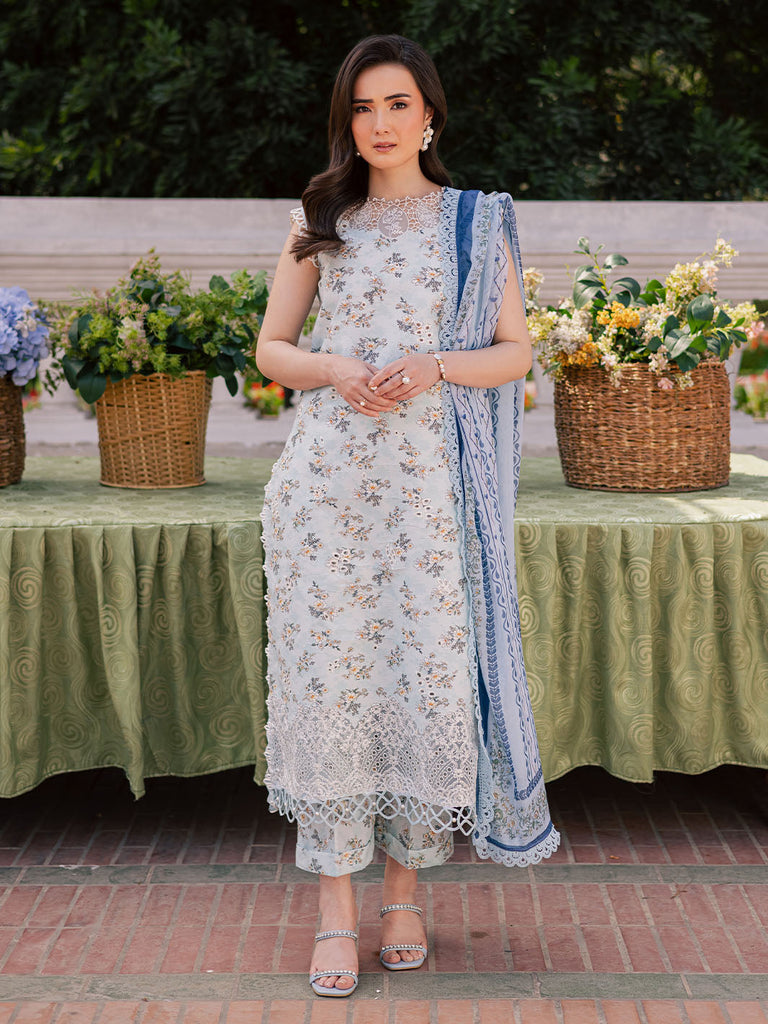Ivy Bloom by Parishay Embroidered Lawn Suit Unstitched 3 Piece PR25IB IVY-10 - Summer Collection