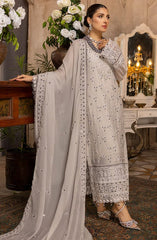 Merakish Luxury Chiffon Embroidered'22 - MERKI-C-V2-D3 - Cloud Gray