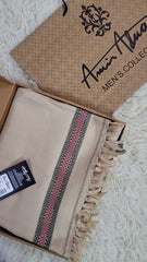 Amir Adnan's Traditional Woolen Shawl - FG-0001570-1000003-Camel Skin