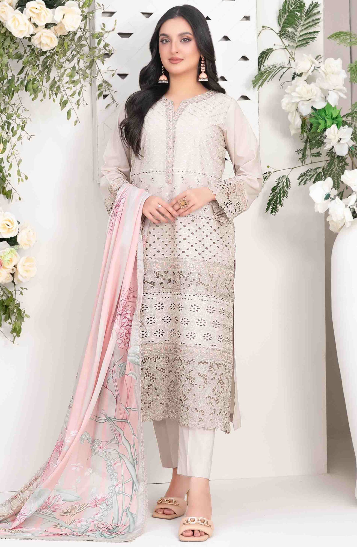 Tawakkal - Meethi Meethi Eid - Saija Schiffli Embroidered Suits - D-1229