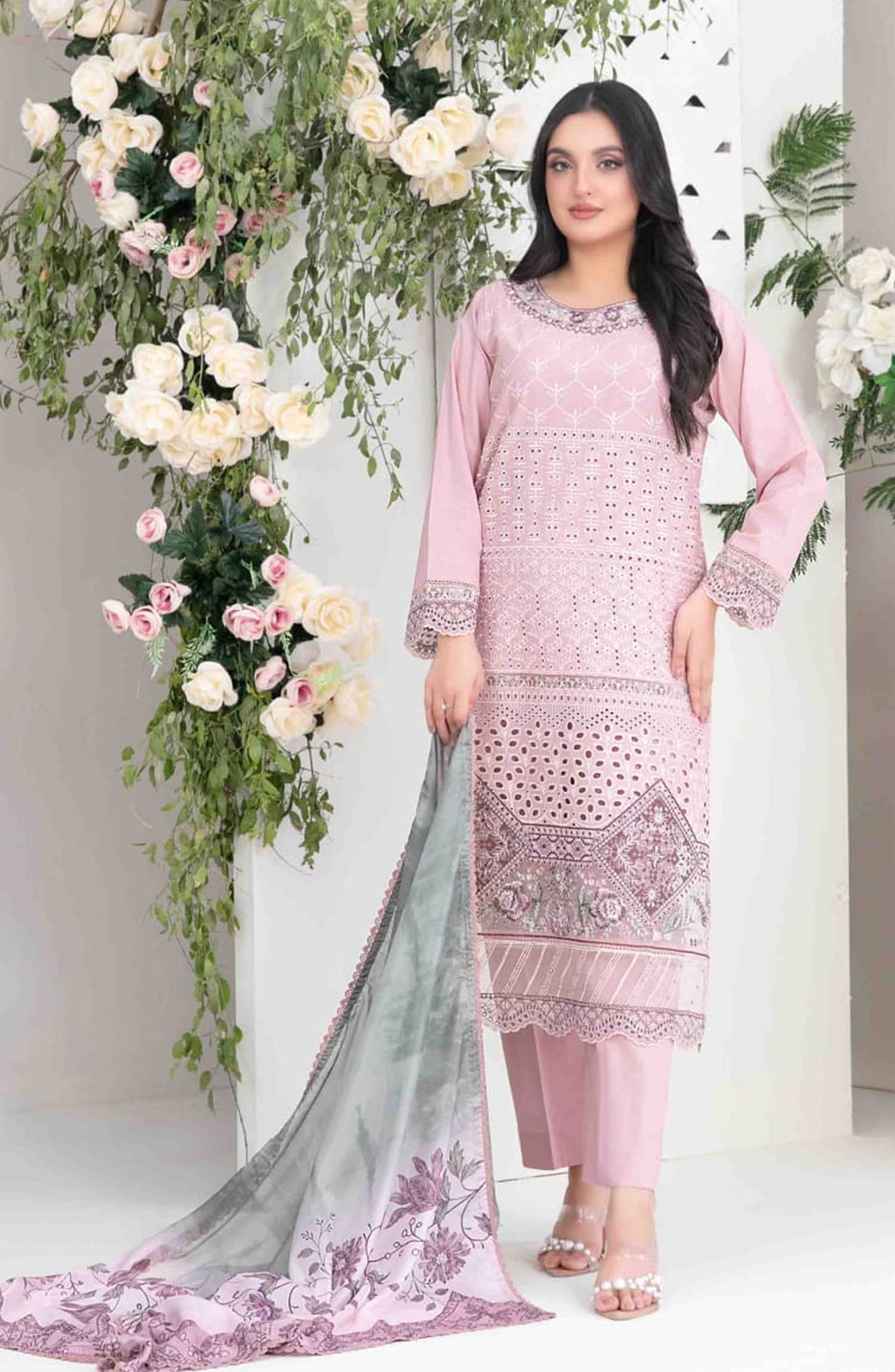 Tawakkal - Meethi Meethi Eid - Saija Schiffli Embroidered Suits - D-1239