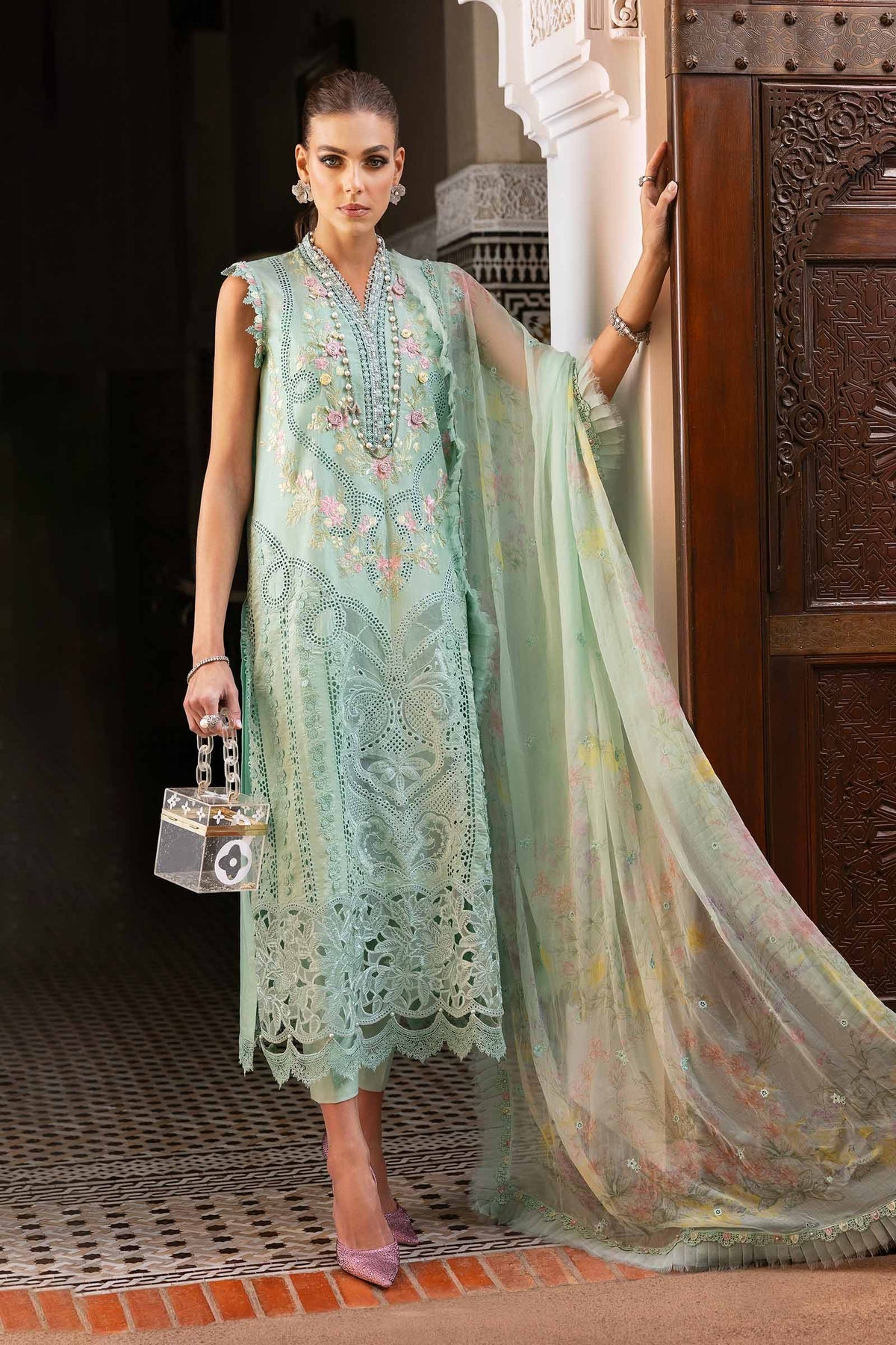 Maria B Embroidered Suits 3 Piece Unstitched Embroidered Lawn Suit | D-2514-A