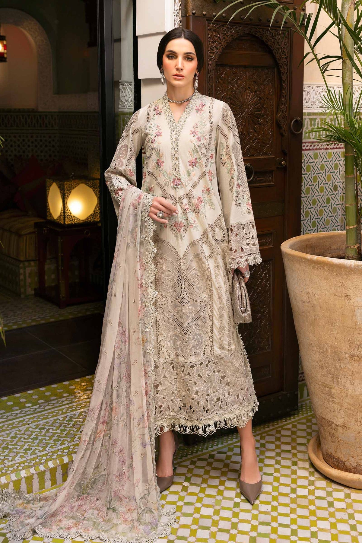 Maria B Embroidered Suits 3 Piece Unstitched Embroidered Lawn Suit | D-2514-B