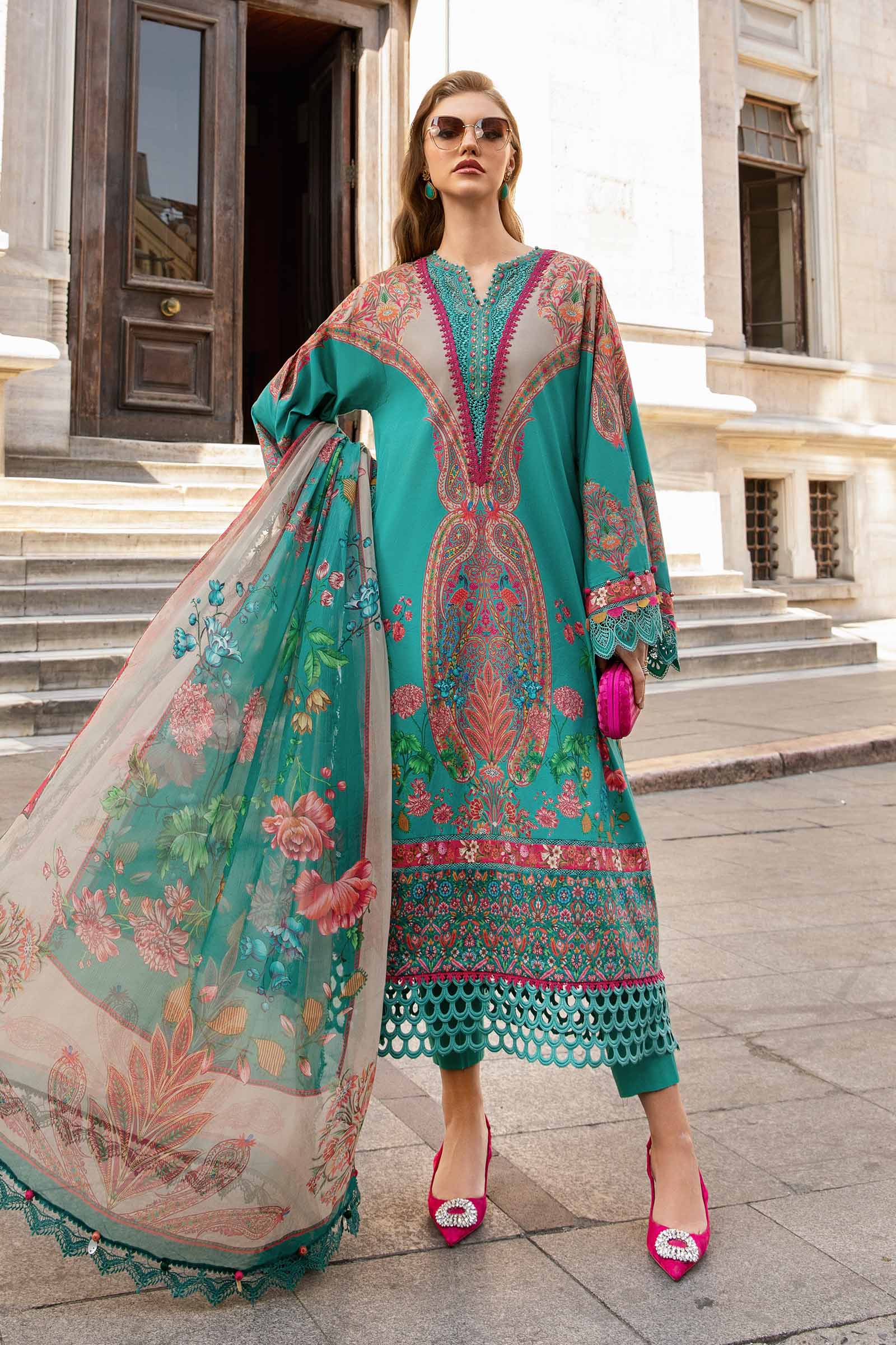 MPrints by Maria B Embroidered Suits Unstitched 3 Piece - MB25PF MPT-2304-A