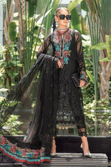 Maria B Embroidered Suits 3 Piece Unstitched Embroidered Lawn Suit | EL-23-04-Black