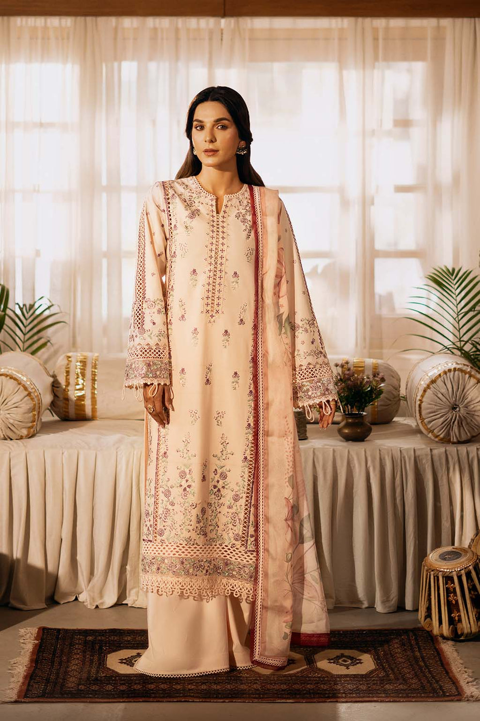 Zarposh- Sajni Embroidered Lawn Suits Unstitched 3 Piece ZP25S Gulbano - Summer Collection
